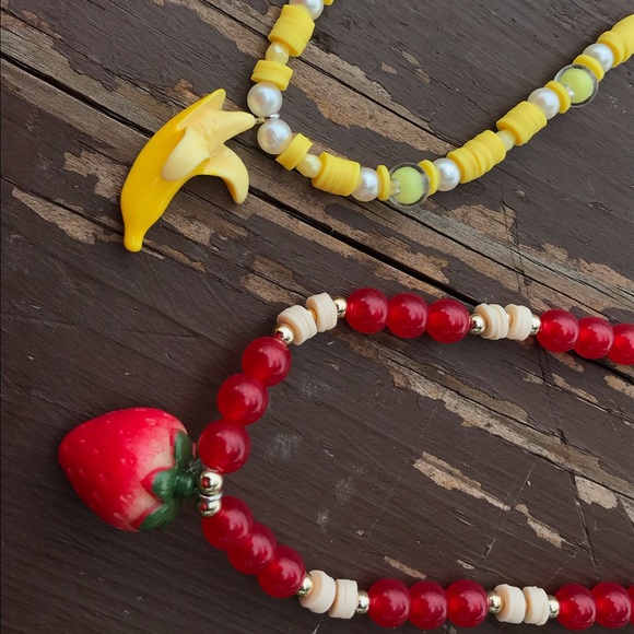 Strawberry Necklace!🍓Hand-made, Strawberry & Golden necklace! ⭐️ Lara’s Bubbles - Picture 7 of 7